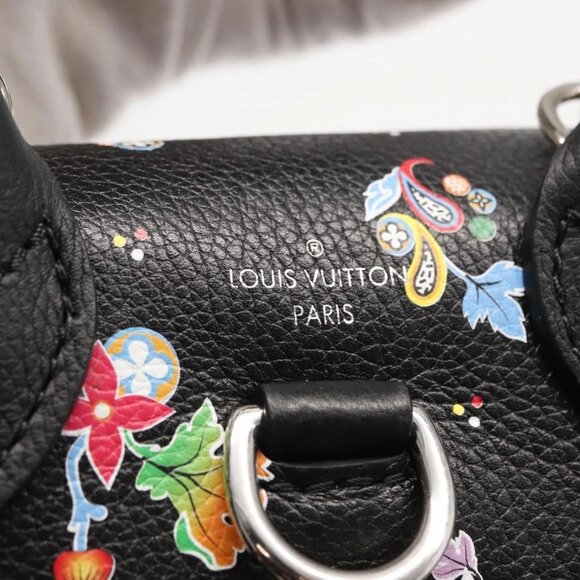 LOUIS VUITTON Floral Print Rock Me Backpack Leather Black M54848 Auth ka827M main image 13